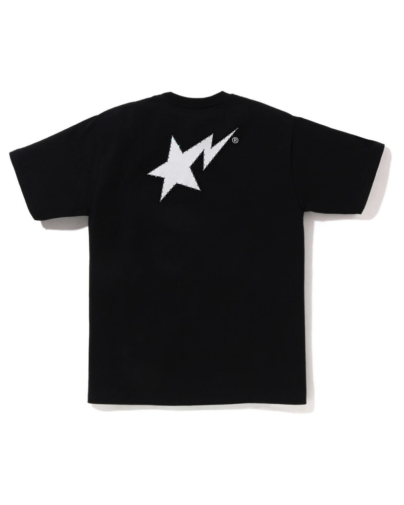 T Shirts Bape Crystal Stone STA Logo Noir Homme | TWB-86603426